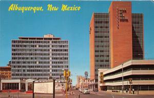 Albuquerque New Mexico~Fourth Street North~Simms Building~Bank of NM~1950s Cars