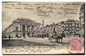 Postcard Old Montpellier Place de la Comedie Theater
