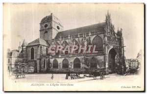 Old Postcard Alencon The Notre Dame Church Walk