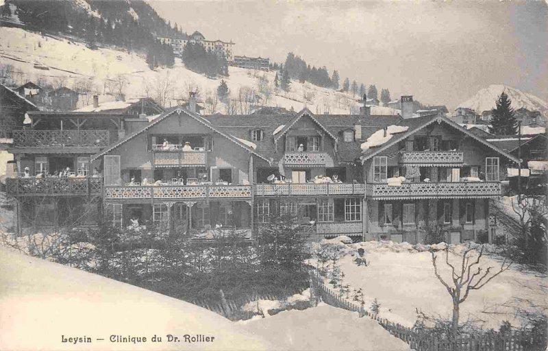 Clinique Clinic Dr Rollier Leysin Switzerland 1910c postcard