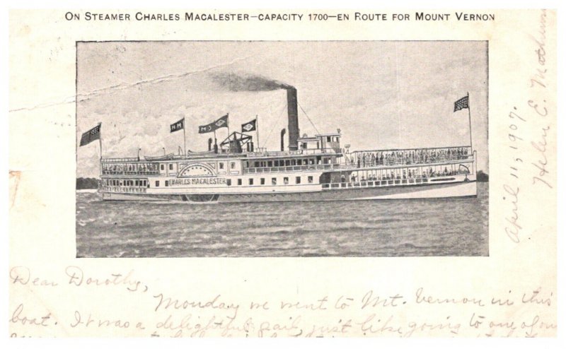 Steamer Charles MacAlester , en route from Mount Vernon  PMC