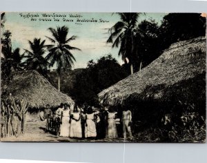 Typical Mexican Huts As Seen in San Antonio TX c1912 Vintage Postcard O51