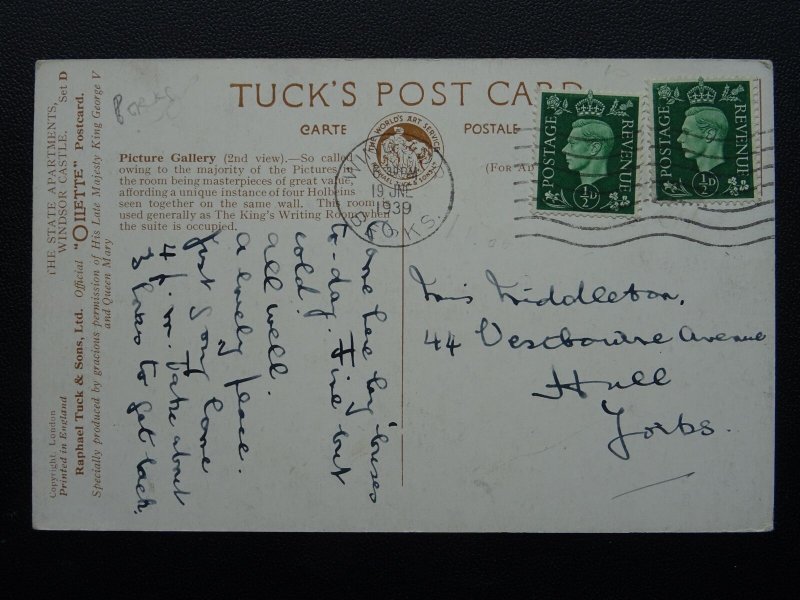 Picture Gallery WINDSOR CASTLE STATE APARTMENTS c1930s Postcard by Raphael Tuck