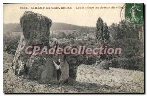 Postcard Old St Remy les Chevreuse The rocks above the village