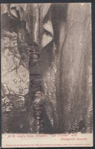 Somerset Postcard - Cox's Cave, Cheddar. The Curtain With Stalagmite RS17677