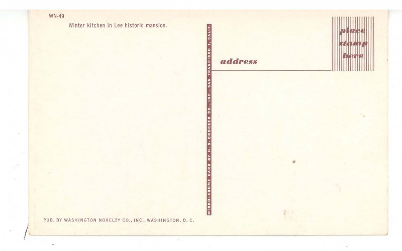 VA - Arlington. The Lee Mansion, Winter Kitchen