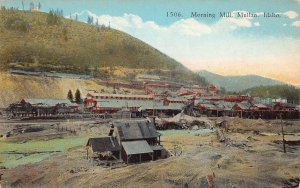 J76/ Mullin Idaho Postcard c1910 Morning Mill Buildings Railroad  224