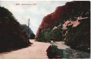 VINTAGE POSTCARD ROAD THROUGH OGDEN CANYON UTAH