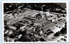 RPPC ELKHART, IN Indiana ~ Aerial View CONN MUSICAL INSTRUMENTS c1950s Postcard