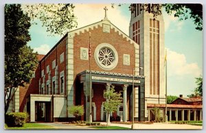 Postcard Red Brick Cathedral Church of Saint Raymond Nonnatus Joliet Illinois