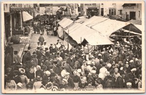 La Suze-sur-Sarthe - Le Marche Au Beurre France Crowd Tents Postcard