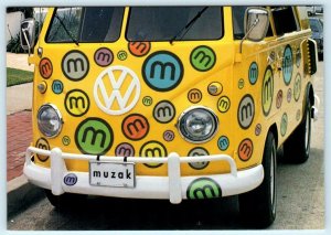 MUZAK Advertising ~ Vintage Volkswagen VW BUS Van  4x6 Rack Postcard 1998