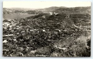 1930s AUTLAN DE NAVARRO MEXICO AERIAL CITY VIEW RPPC POSTCARD P1644