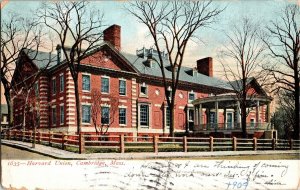 Harvard Union Cambridge Mass WOF Antique Postcard 1c Stamp Undivided Back PM 