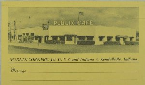 C. 1940's Publix Corners, Kendallville, Indiana Vintage Postcard F29