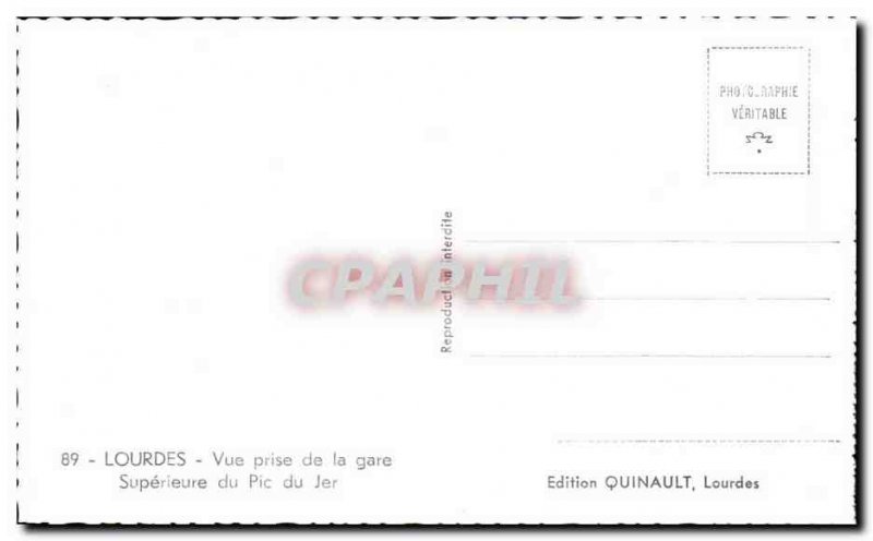 Old Postcard Lourdes Vue Prize of Superior Gare du Pic du Jer