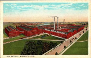 Aerial View Ohio Match Company Factory Wadsworth OH Vintage Postcard G48