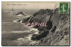 Old Postcard Pointe du Raz in storm