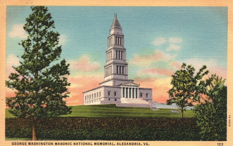 Vintage Postcard George Washington Masonic National Memorial Alexandria Virginia