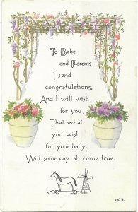 To Babe and Parents I Send Congratulations and I Wish for You What You Wish