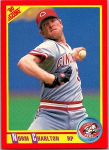 1990 Score Baseball Card Norm Charlton Cincinnati Reds sk2747