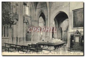 Old Postcard Souvigny Interior of & # 39Eglise new chapel Tomb of Charles 1 a...