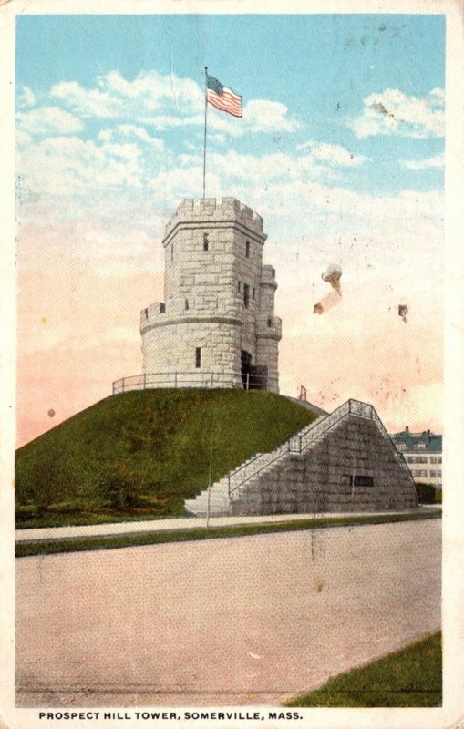 Massachusetts Springfield Prospect Hill Tower 1917 Curteich