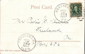 New York City Fifth Avenue 1907 Horse Buggy Street Postcard Weatherly PA KJ9