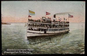 Vintage Postcard 1906 Excursion Steamer Pilgrim, Portland, Maine (ME)