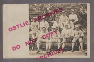 Preston IOWA RPPC 1908 BASEBALL TEAM Uniforms P Bill Anderson Collection