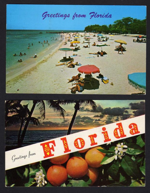 Lot 2 Greetings From Florida Postcards Oranges Beach Sunset