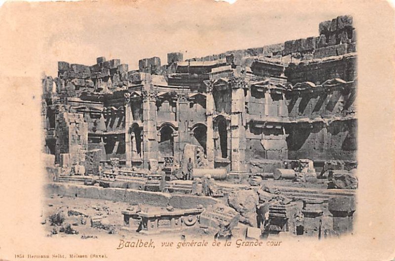 Vue Generale de la Grande Cour Baalbeck, Syria , Syrie Turquie, Postale, Univ...