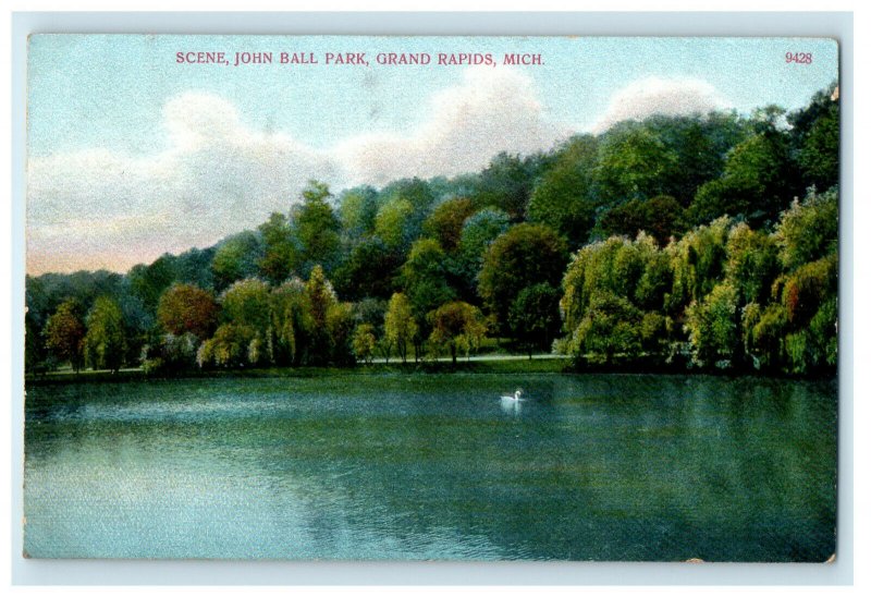 c1910s Scene, John Ball Park, Grand Rapids, Michigan MI Antique Posted Postcard