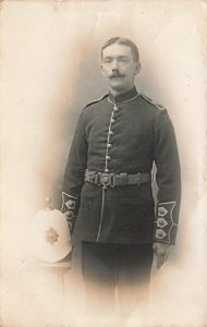 Chatam UK British Soldier Military, Real Photo Postcard