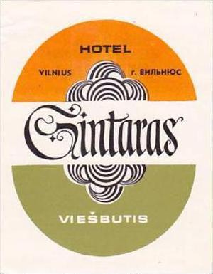 RUSSIA VIESBUTIS HOTEL GINTARAS LUGGAGE LABEL