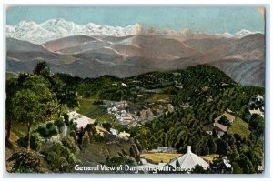 1905 General View of Snowy Darjeeling Bengal India Posted Antique Postcard