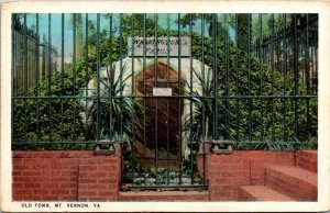 Old Tomb Mt Mount Vernon VA Virginia WB Postcard VTG UNP Reynolds Vintage Unused