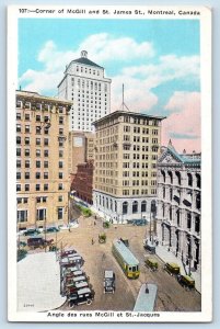 Montreal Quebec Canada Postcard Corner of McGill St. James St. c1930's