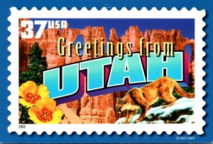Stamps On Postcards Greetings From Utah