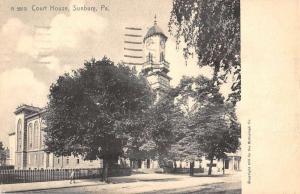 Sunbury Pennsylvania Court House Street View Antique Postcard K43511