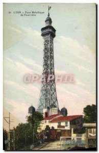 Old Postcard Lyon Metallic Tower of Fourviere