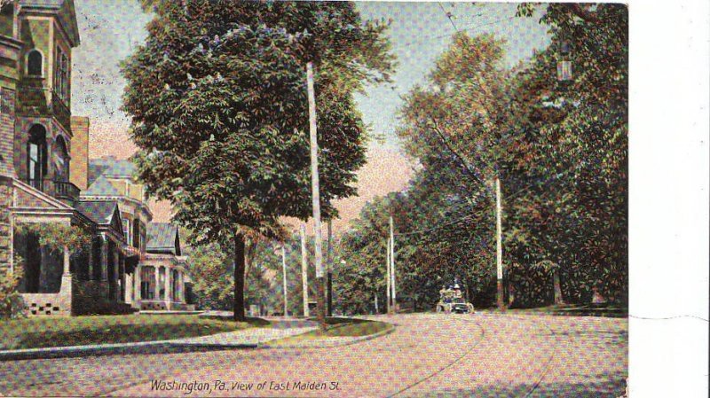 Postcard Washington PA View East Maiden St