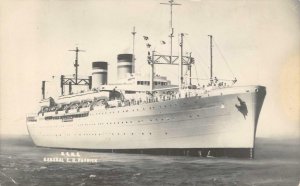 RPPC USNS GENERAL E.D. PATRICK Troopship WWII US Navy ca 1940s Vintage Postcard