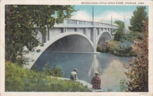 Iowa Spencer Bridge Over Little Sioux Rier 1934 Curteich