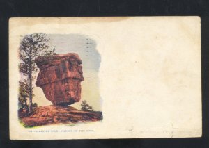 COLORADO SPRINGS COLORADO GARDEN OF THE GODS BALANCED ROCK 1904 POSTCARD