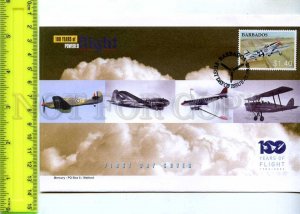 242086 BARBADOS 100 years of FLIGHT PLANES 2003 year FDC