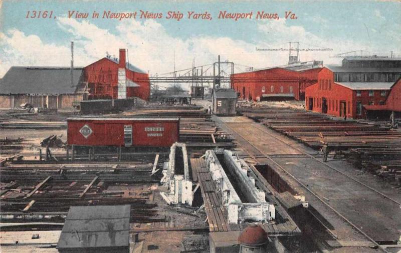 Newport News Virginia Ship Yards Railroad Vintage Postcard JE229133