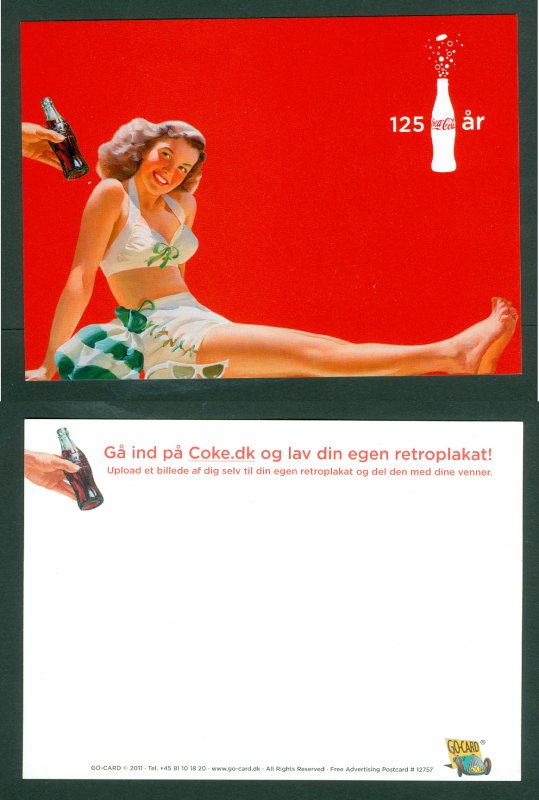 Denmark. Postcard. 2017 Coca Cola 125 Year. Swim Girl