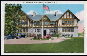 Rhode Island WAKEFIELD South Kingston High School - old cars - White Border