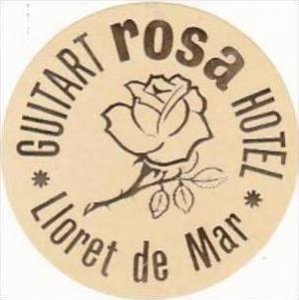 SPAIN LLORET DE MAR GUITART ROSA HOTEL VINTAGE LUGGAGE LABEL